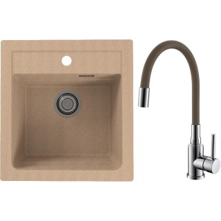 Set Alveus (dřez Atrox 20 Beige 55 + baterie Mintas Béžová/Chrom)