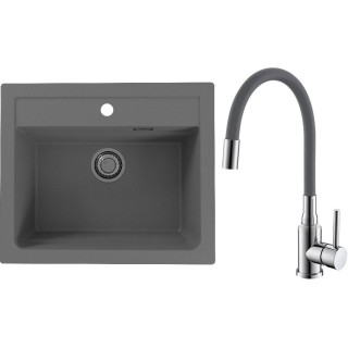 Set Alveus (dřez Atrox 30 Beton 81 + baterie Mintas Beton/Chrom)