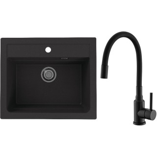 Set Alveus (dřez Atrox 30 Black 91 + baterie Mintas Černá matná)