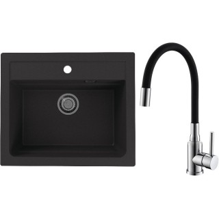 Set Alveus (dřez Atrox 30 Black 91 + baterie Mintas Černá/Chrom)