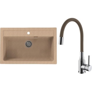 Set Alveus (dřez Atrox 40 Beige 55 + baterie Mintas Béžová/Chrom)