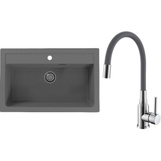 Set Alveus (dřez Atrox 40 Beton 81 + baterie Mintas Beton/Chrom)