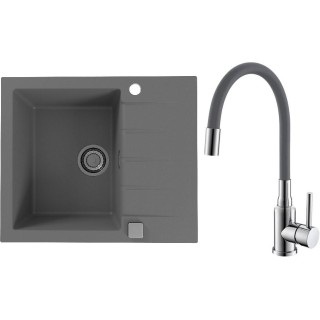 Set Alveus (dřez Cadit 10 Beton 81 + baterie Mintas Beton/Chrom)
