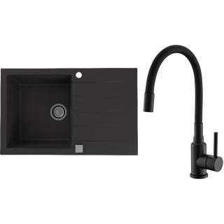 Set Alveus (dřez Cadit 20 Black 91 + baterie Mintas Černá matná)