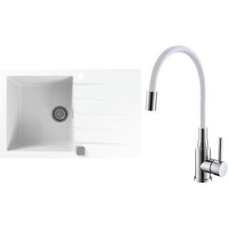 Set Alveus (dřez Cadit 20 White 11 + baterie Mintas Bílá/Chrom)