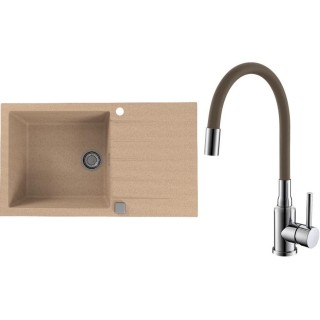 Set Alveus (dřez Cadit 40 Beige 55 + baterie Mintas Béžová/Chrom)