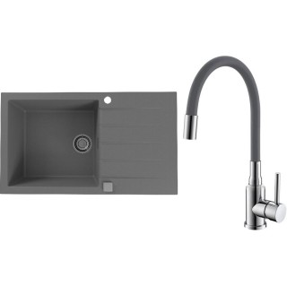 Set Alveus (dřez Cadit 40 Beton 81 + baterie Mintas Beton/Chrom)