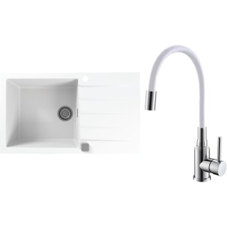 Set Alveus (dřez Cadit 40 White 11 + baterie Mintas Bílá/Chrom)