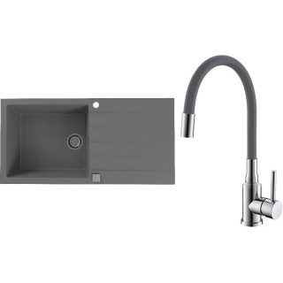 Set Alveus (dřez Cadit 50 Beton 81 + baterie Mintas Beton/Chrom)