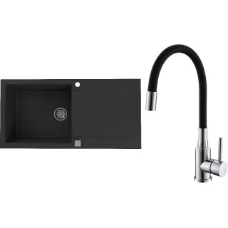 Set Alveus (dřez Cadit 50 Black 91 + baterie Mintas Černá/Chrom)