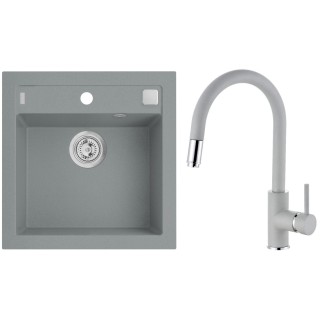 Set Alveus (dřez Formic 20 Beton 81 + baterie Delos Beton 81)