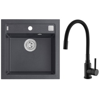 Set Alveus (dřez Formic 20 Black 91 + baterie Mintas Černá matná)