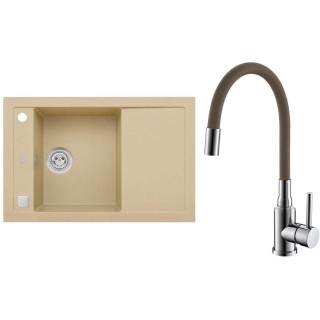 Set Alveus (dřez Formic 30 Beige 55 + baterie Mintas Béžová/Chrom)