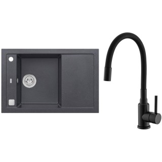 Set Alveus (dřez Formic 30 Black 91 + baterie Mintas Černá matná)