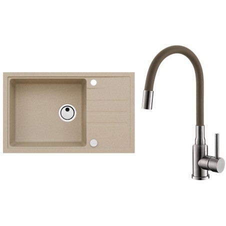Set Alveus (dřez Intermezzo 130 Beige 55 + baterie Mintas Béžová/Kartáčovaná ocel)
