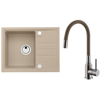 Set Alveus (dřez Intermezzo 30 Beige 55 + baterie Mintas Béžová/Kartáčovaná ocel)