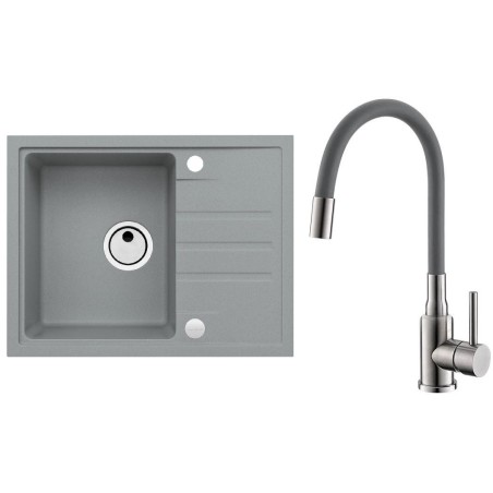 Set Alveus (dřez Intermezzo 30 Beton 81 + baterie Mintas Beton/Kartáčovaná ocel)