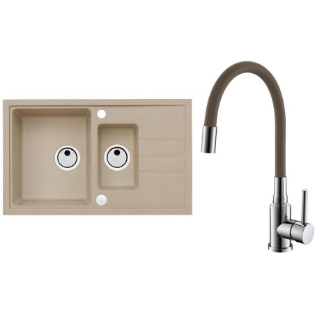 Set Alveus (dřez Intermezzo 70 Beige 55 + baterie Mintas Béžová/Chrom) Set Alveus (dřez Intermezzo 70 Beige 55 + baterie Mintas Béžová/Chrom)