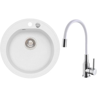 Set Alveus (dřez Niagara 10 White 11 + baterie Mintas Bílá/Chrom)