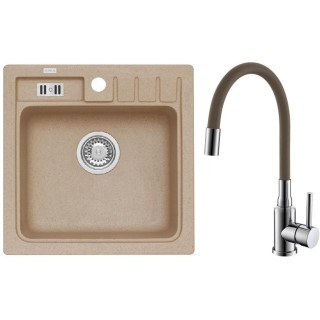 Set Alveus (dřez Niagara 20 Beige 55 + baterie Mintas Béžová/Chrom)