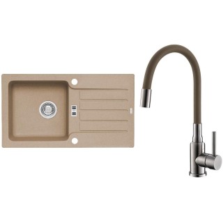 Set Alveus (dřez Niagara 30 Beige 55 + baterie Mintas Béžová/Kartáčovaná ocel)