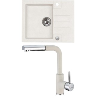 Set Alveus (dřez Rock 30 White 11 + baterie Siros White 11)