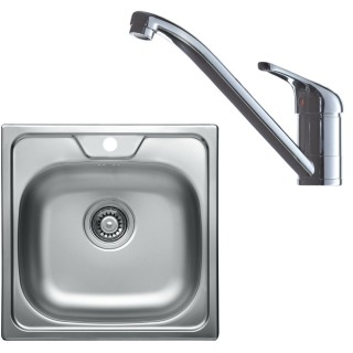 Set Alveus (dřez Allux 70 Natur + baterie Riviera X Chrom)