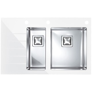 Kuchyňský dřez Alveus Crystalix 20 bílá/satin, pravý
