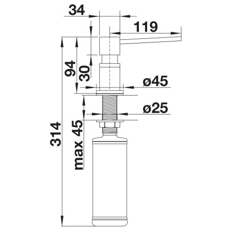 Dávkovač saponátu Blanco Lato Chrom/Antracit