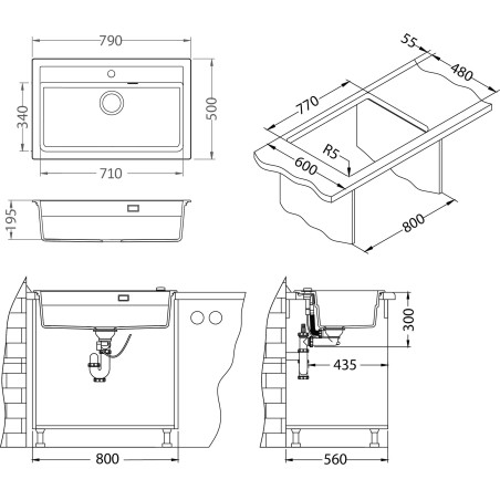 Kuchyňský dřez Alveus Atrox 40 QC Carbon A91