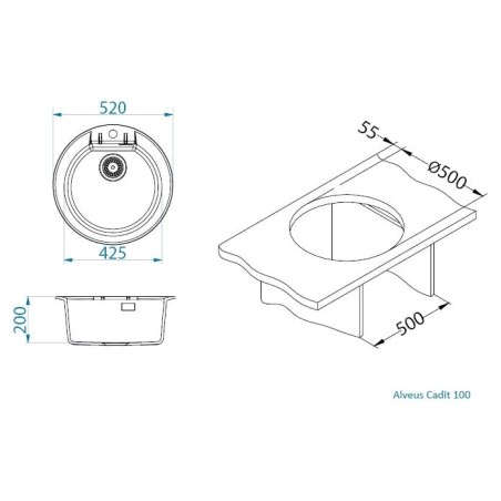 Kuchyňský dřez Alveus Cadit 100 QC Clay A50