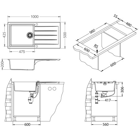 Kuchyňský dřez Alveus Cadit 50 QC Glacier A10