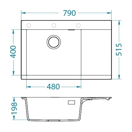 Kuchyňský dřez Alveus Pure-G 70 QC Clay A50, levý
