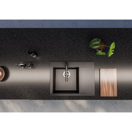 Kuchyňský dřez Alveus Pure-G 60 QC Deep Black A90, levý