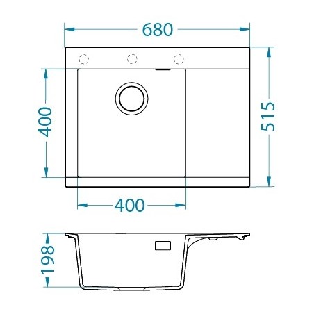 Kuchyňský dřez Alveus Pure-G 60 QC Stone A80, levý