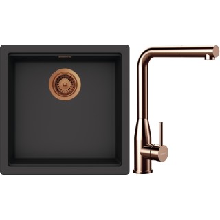 Set Schock S31-19 (dřez Kiruna N-100 Dusk + baterie Keto.120 Copper brushed + komponenty Copper...