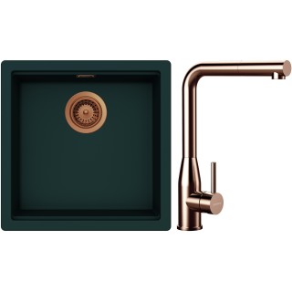 Set Schock S31-19 (dřez Kiruna N-100 Ivy + baterie Keto.120 Copper brushed + komponenty Copper...