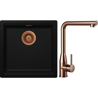 Set Schock S31-14 (dřez Kiruna N-100 Night + baterie Keto Copper brushed + komponenty Copper...