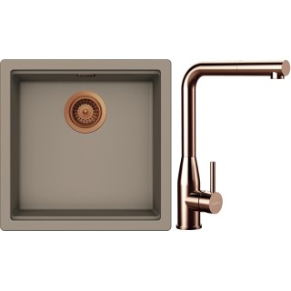 Set Schock S31-19 (dřez Kiruna N-100 Twilight + baterie Keto.120 Copper brushed + komponenty...