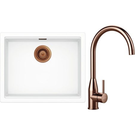 Set Schock S32-4 (dřez Kiruna N-100L Day + baterie Kavus Copper brushed)
