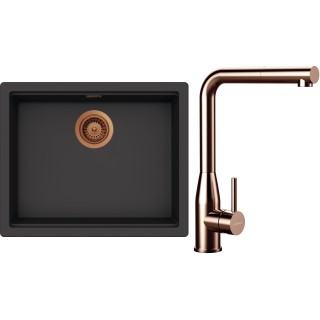Set Schock S32-19 (dřez Kiruna N-100L Dusk + baterie Keto.120 Copper brushed + komponenty Copper...