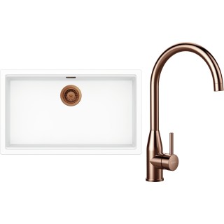 Set Schock S33-4 (dřez Kiruna N-100XL Day + baterie Kavus Copper brushed + komponenty Copper...