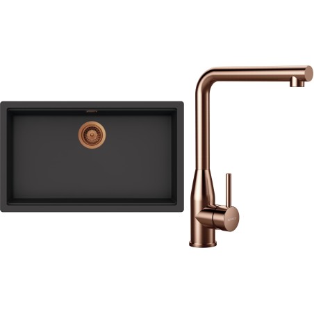 Set Schock S33-14 (dřez Kiruna N-100XL Dusk + baterie Keto Copper brushed)