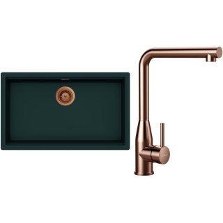 Set Schock S33-14 (dřez Kiruna N-100XL Ivy + baterie Keto Copper brushed + komponenty Copper...