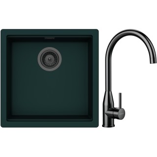 Set Schock S31-5 (dřez Kiruna N-100 Ivy + baterie Kavus Gunmetal brushed + komponenty Gunmetal...