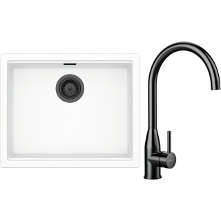 Set Schock S32-5 (dřez Kiruna N-100L Day + baterie Kavus Gunmetal brushed + komponenty Gunmetal...