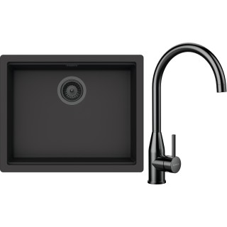 Set Schock S32-5 (dřez Kiruna N-100L Dusk + baterie Kavus Gunmetal brushed + komponenty Gunmetal...