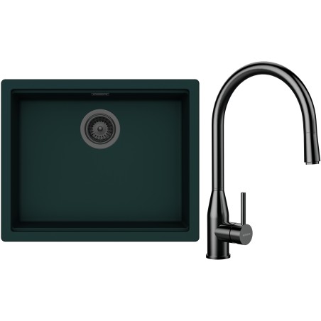 Set Schock S32-10 (dřez Kiruna N-100L Ivy + baterie Kavus.120 Gunmetal brushed)