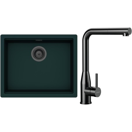 Set Schock S32-20 (dřez Kiruna N-100L Ivy + baterie Keto.120 Gunmetal brushed)