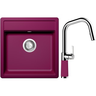 Set Schock S10-9 (dřez Mono N-100S Berry + baterie SC-530.120 Berry)